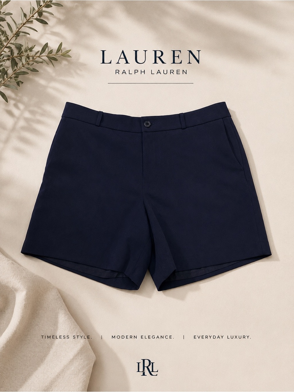 Lauren Ralph Lauren Dark Navy High-Rise Shorts